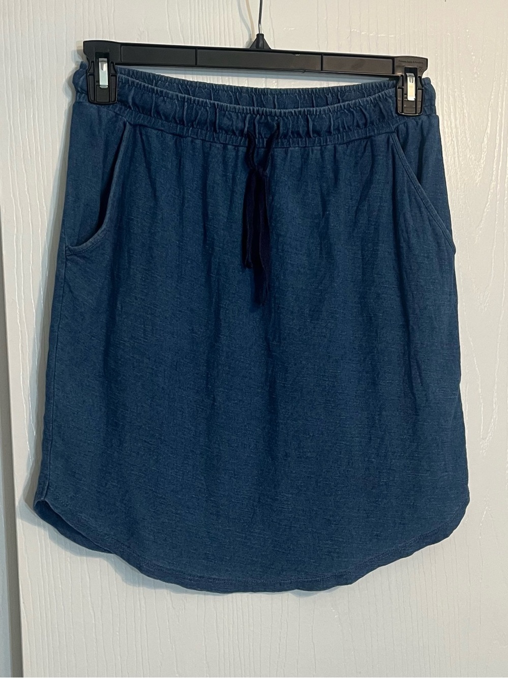 Boden Size 6R 6 Blue Knit 100% Cotton Drawstring Lightweight Casual Mini Skirt